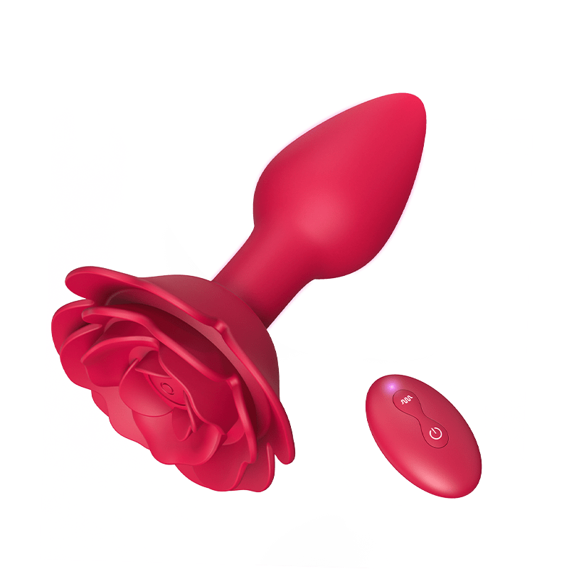 Double Stimulation Rose Anal Vibrator with Unique Anchor Design