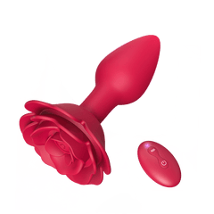 Double Stimulation Rose Anal Vibrator with Unique Anchor Design