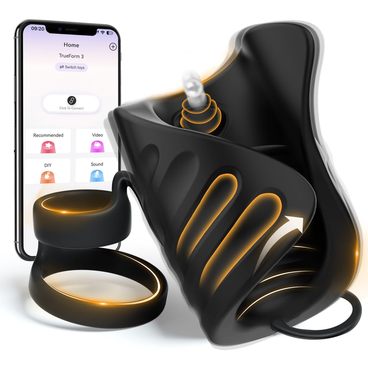 4 in 1 App Control Vibration and Pulsing Penis Trainer Male toy with Cock Ring