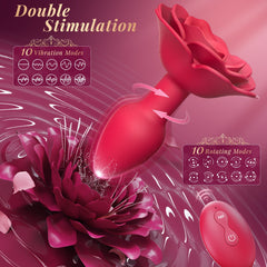 Double Stimulation Rose Female Sex Toy Anal Vibrator