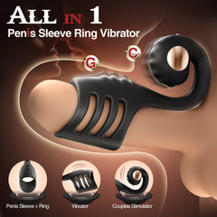 CASE|Multi Stimulation Snail-Shaped Penis Sleeve Ring with 10 Vibrating