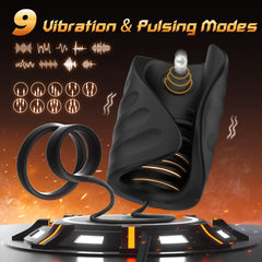 4 in 1 App Control Vibration and Pulsing Penis Trainer Male toy with Cock Ring