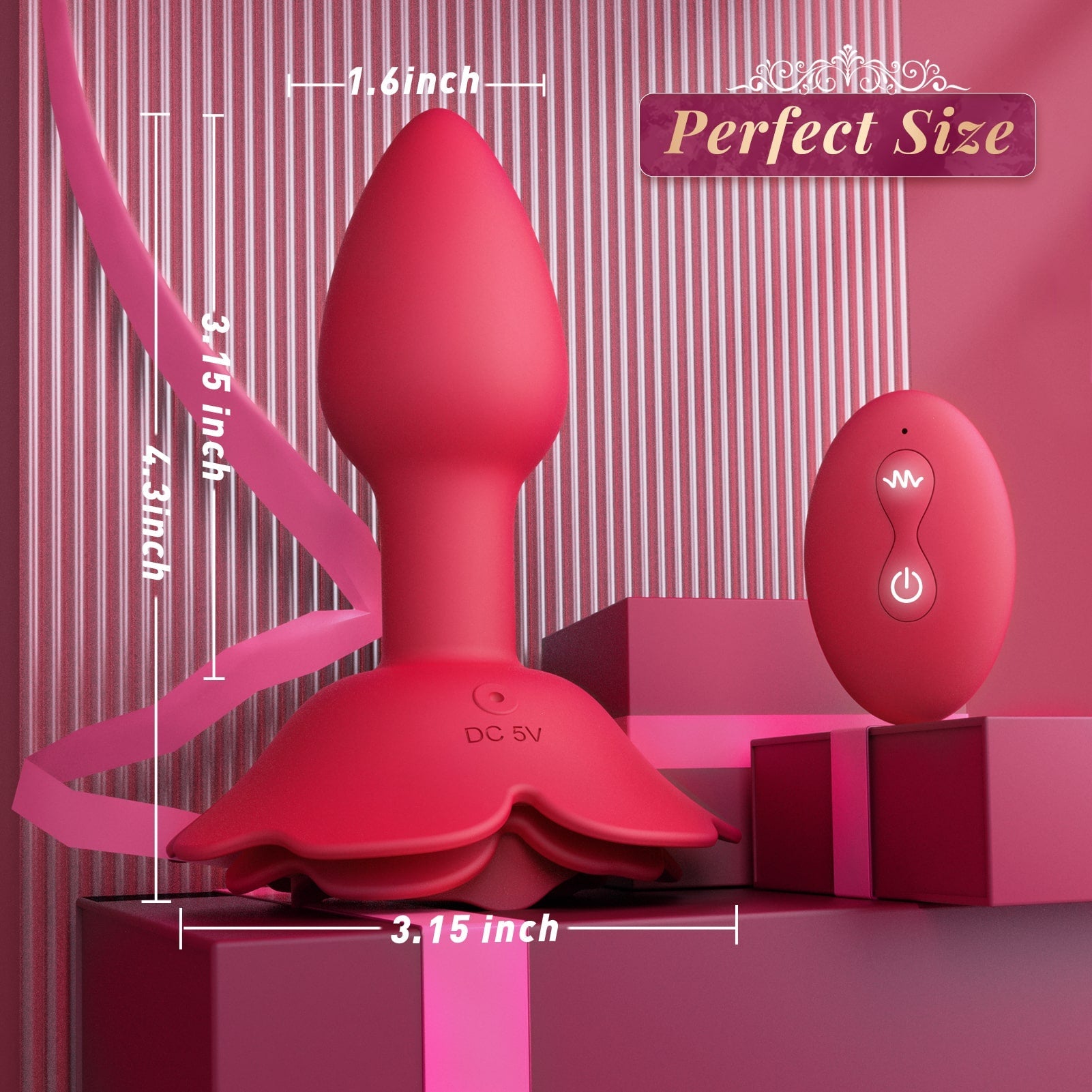 Double Stimulation Rose Female Sex Toy Anal Vibrator