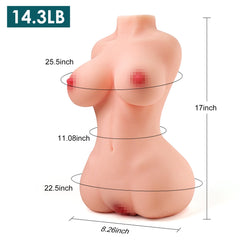 Eve: 14.3lb Sohimi TPR Torso Sex Doll  Half Body Two Tunnel Sex Doll