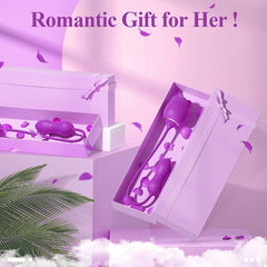 Rose Vibrator with Thrusting Dildo