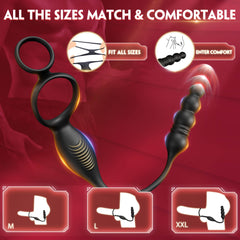 ARCHIE4| 4 in 1 App Control Vibrating and Thrusting Anal Plug with Cock Ring